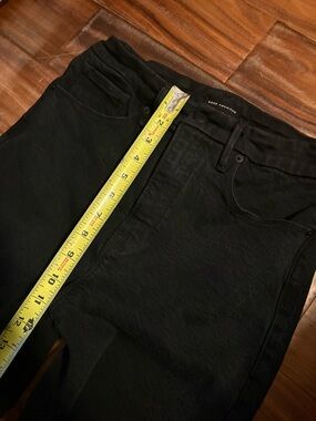 Good American Good Boy Black Jeans Raw Hem Straight‎ Leg Size 8 / 29 (1198)
